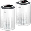Paquete de 2 purificadores de aire para el hogar, dormitorio, con filtro de aire H13 True HEPA, eliminador de olores, elimina humo, polvo, polen, caspa de mascotas, luz nocturna para el hogar, sala de