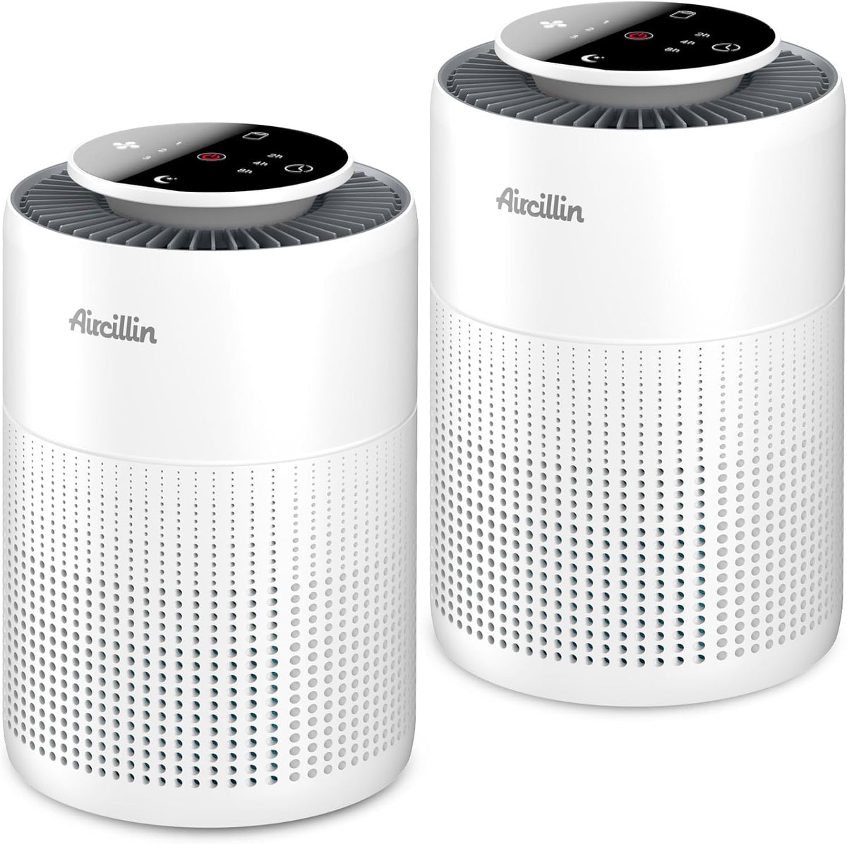 Paquete de 2 purificadores de aire para el hogar, dormitorio, con filtro de aire H13 True HEPA, eliminador de olores, elimina humo, polvo, polen, caspa de mascotas, luz nocturna para el hogar, sala de