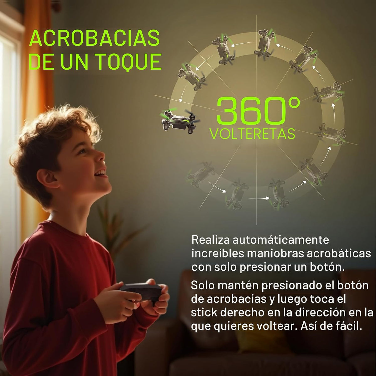 Sky Viper Dash Nano Performance RC Drone, Fast Safe Indoor Flying, Rechargeable Battery