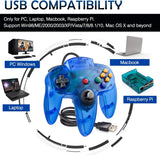 2 paquetes de controladores USB retro para juegos N64 PC
