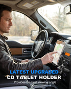 Soporte de coche para iPad con ranura para CD – Brazo de metal duradero, soporte ajustable de movimiento completo para tablet, coche, camión, SUV, soporte resistente para reproductor de CD