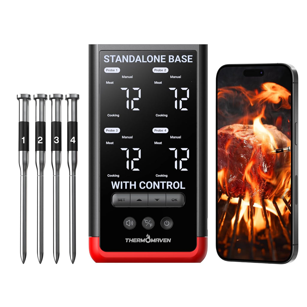 ThermoMaven Termómetro inalámbrico WiFi para carne, 4 sondas