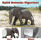 Juguetes de figuras de animales de zoológico de safari, 14 piezas realistas de animales de la selva, animales africanos de plástico salvajes con león, juego educativo de elefante para niños pequeños