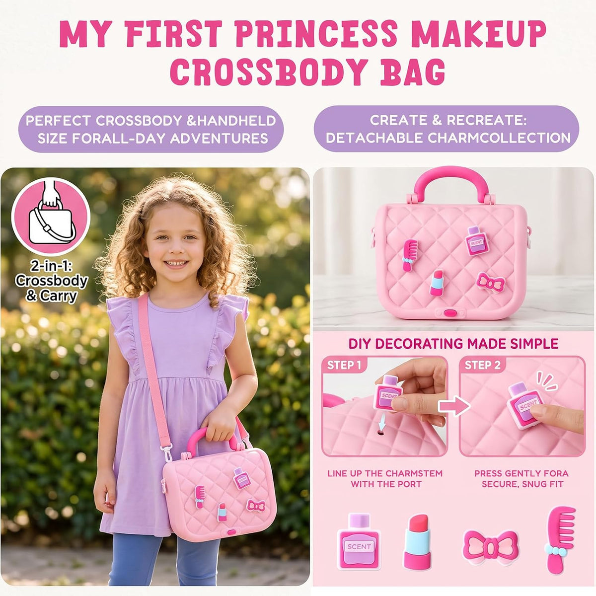 Juego de maquillaje falso para niños y niñas pequeñas de 3 a 5 a 8 años