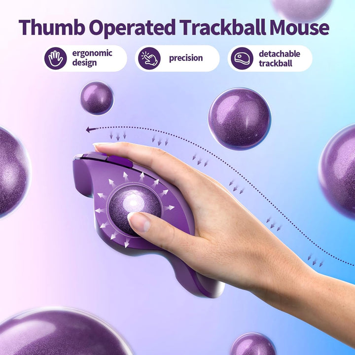 seenda Ratón de Trackball inalámbrico, mouse ergonómico Bluetooth R...