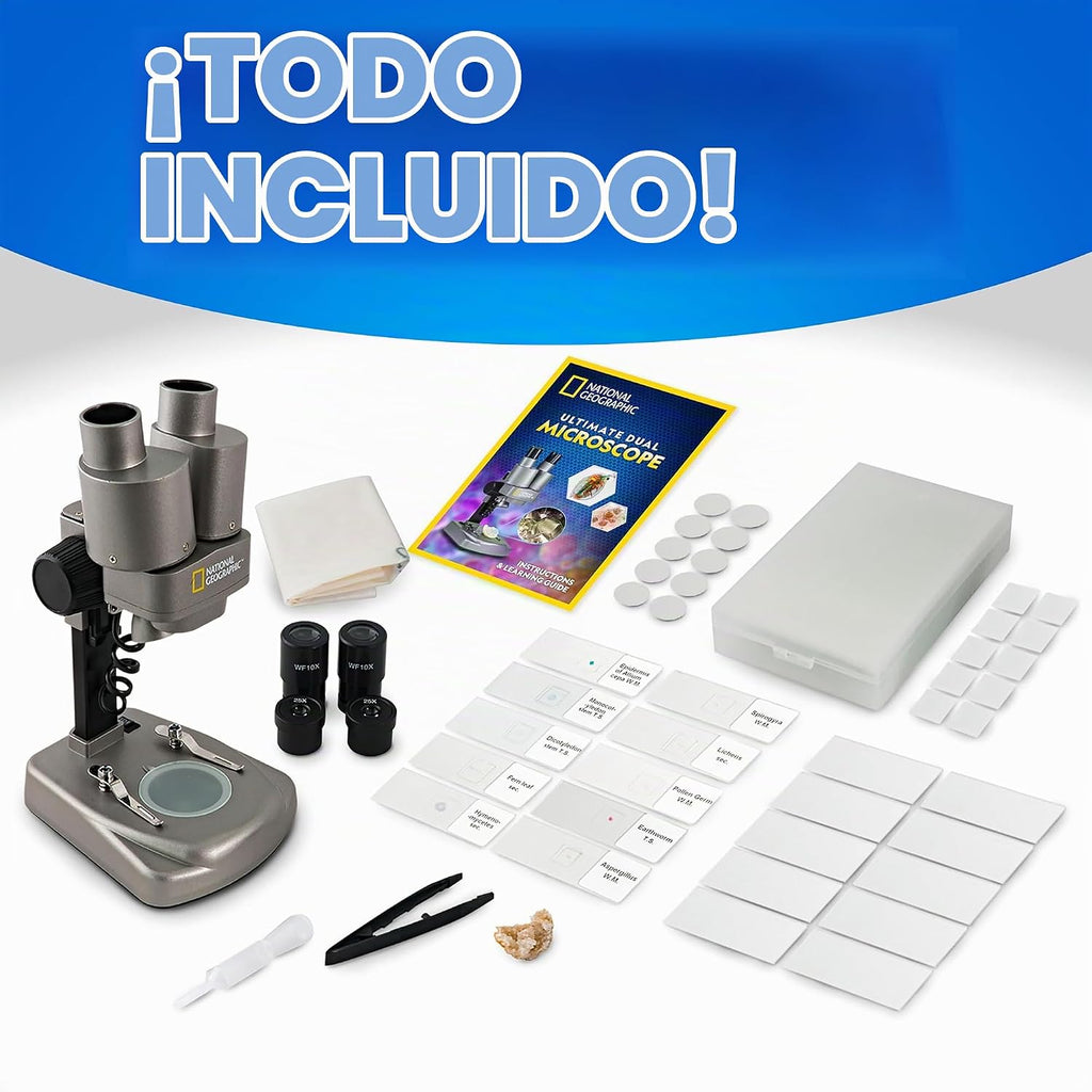 Microscopio de laboratorio de National Geographic con más de 50 accesorios