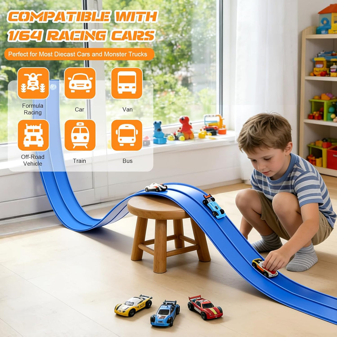 Pista de carreras flexible para niños, juego de iniciación de 15 pi...