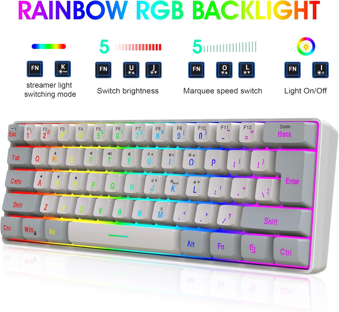 Snpurdiri Combo de teclado y mouse inalámbricos para juegos de 2.4G...