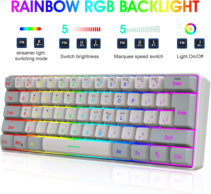 Snpurdiri Combo de teclado y mouse inalámbricos para juegos de 2.4G...