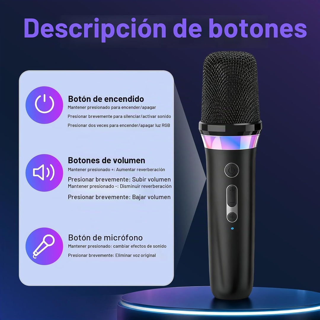 Myxtren Micrófono de karaoke para automóvil, micrófono dinámico rec...
