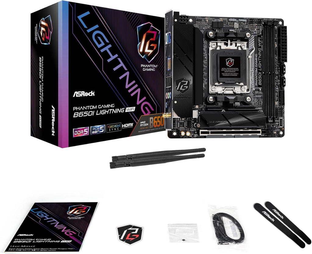 ASRock B650I Lightning WiFi AMD AM5 Mini-ITX Motherboard, WiFi Lightning