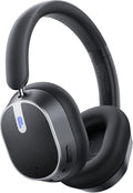 Auriculares con cancelación activa de ruido, 120 horas de reproducción, Bluetooth 6.0, auriculares inalámbricos con pantalla de alimentación y llamadas ENC de 6 micrófonos, audio espacial de 360°