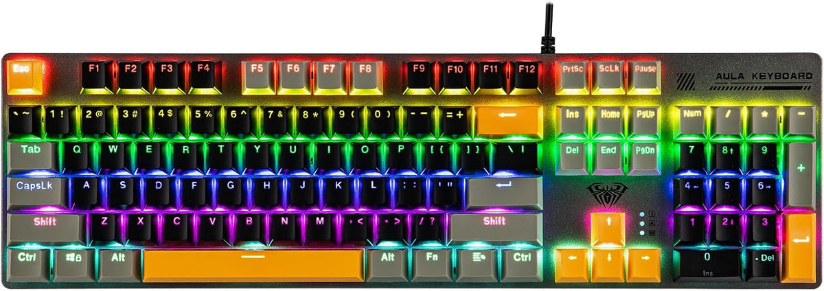 MechLands Aula S500 - Teclado mecánico con cable para juegos, 100%...