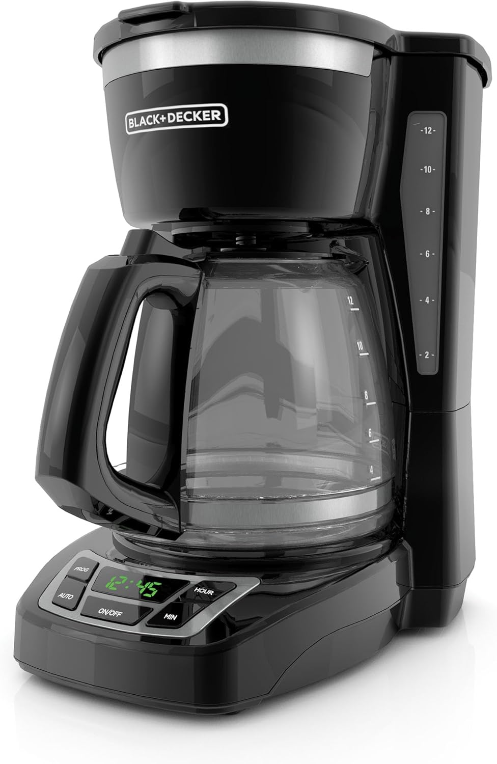 negro+DECKER Cafetera de goteo para 12 tazas con Vortex Brewing