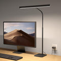 Lámpara SUPERDANNY Lámpara LED de escritorio para el hogar y la oficina, luz para el cuidado de los ojos con base, lámpara de 12W con control táctil, 3 colores, brillo regulable, lámpara de cuello de cisne