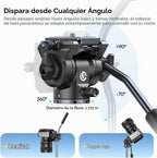 ULANZI Ombra Xiang Ⅱ - Trípode de video para cámara con cabezal fluido, trípode de viaje de 61.5 pulgadas con placa de liberación rápida de Arca giratoria de 360°, soporte portátil para cámara de teléfono, vlogging, grabación de video con bolsa de