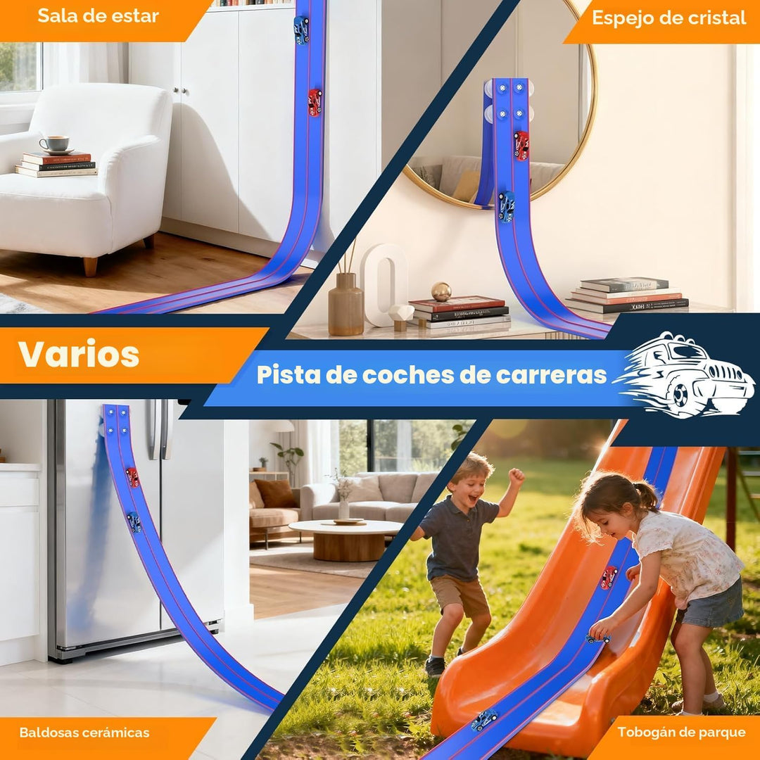 DKOXT Pista de carreras flexible de 15 pies para niños, juego de pi...