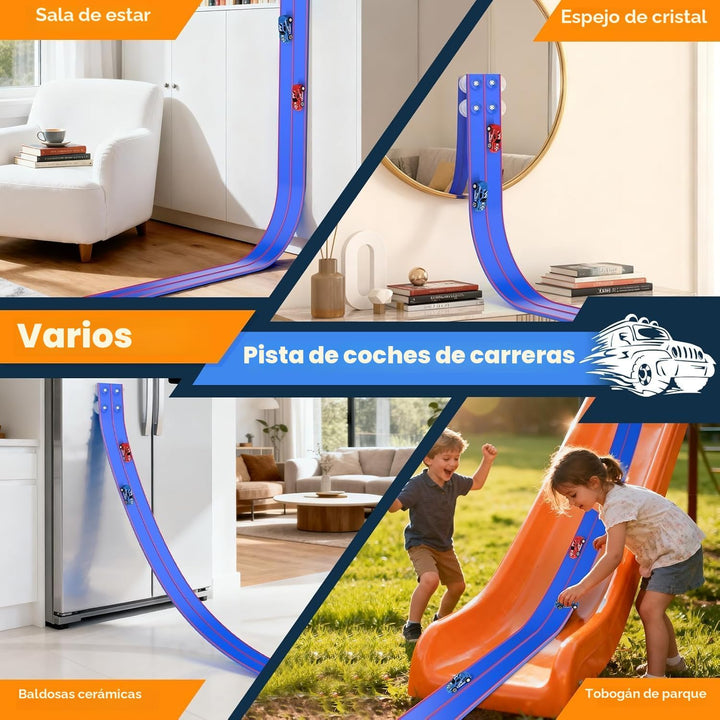 DKOXT Pista de carreras flexible de 15 pies para niños, juego de pi...
