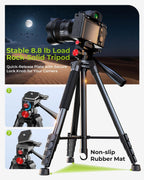 Cambofoto - Trípode de cámara de 72 pulgadas para DSLR y teléfono, trípode