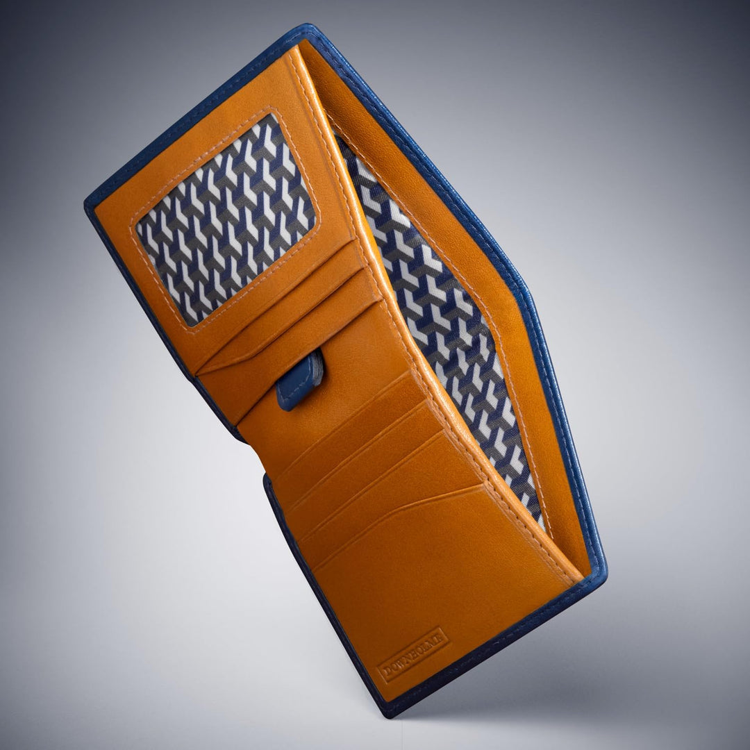 Downholme Billetera de cuero con silueta delgada y plegable para ho...