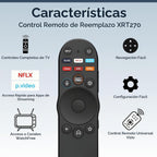 XRT270 - Control remoto de repuesto para televisores Vizio SmartCast, fácil configuración, teclas de acceso directo, control remoto de voz universal, compatible con FHD 4K Quantum D