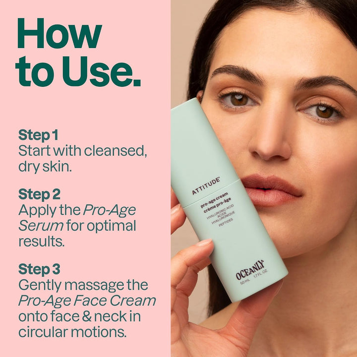 ATTITUDE Crema facial antienvejecimiento, con ácido hialurónico, pé...