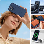 Miracase Funda de silicona y magnética para iPhone 15 Pro, azul oscuro
