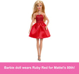 Barbie Mattel - Muñeca rubia de celebración del 80