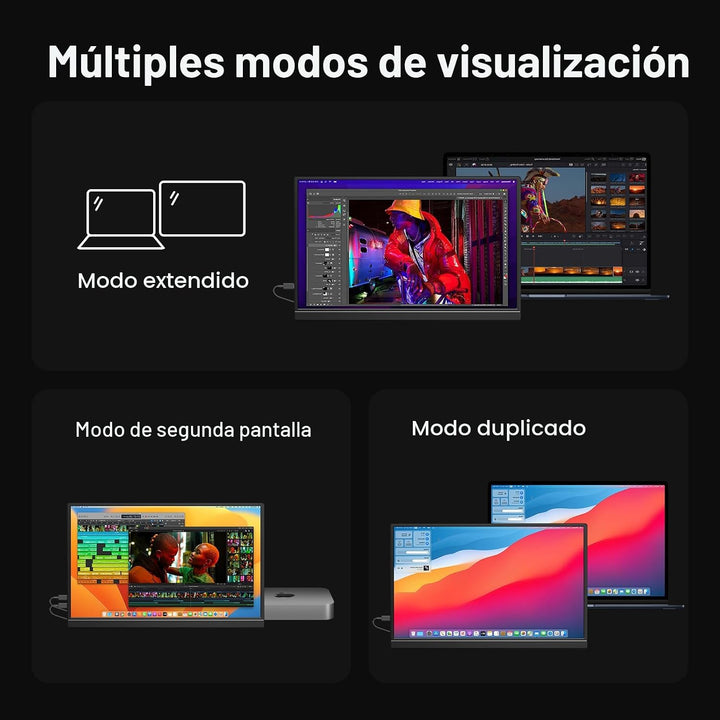 WGK Monitor portátil de 15.6 pulgadas 1080P FHD Display de viaje HD...