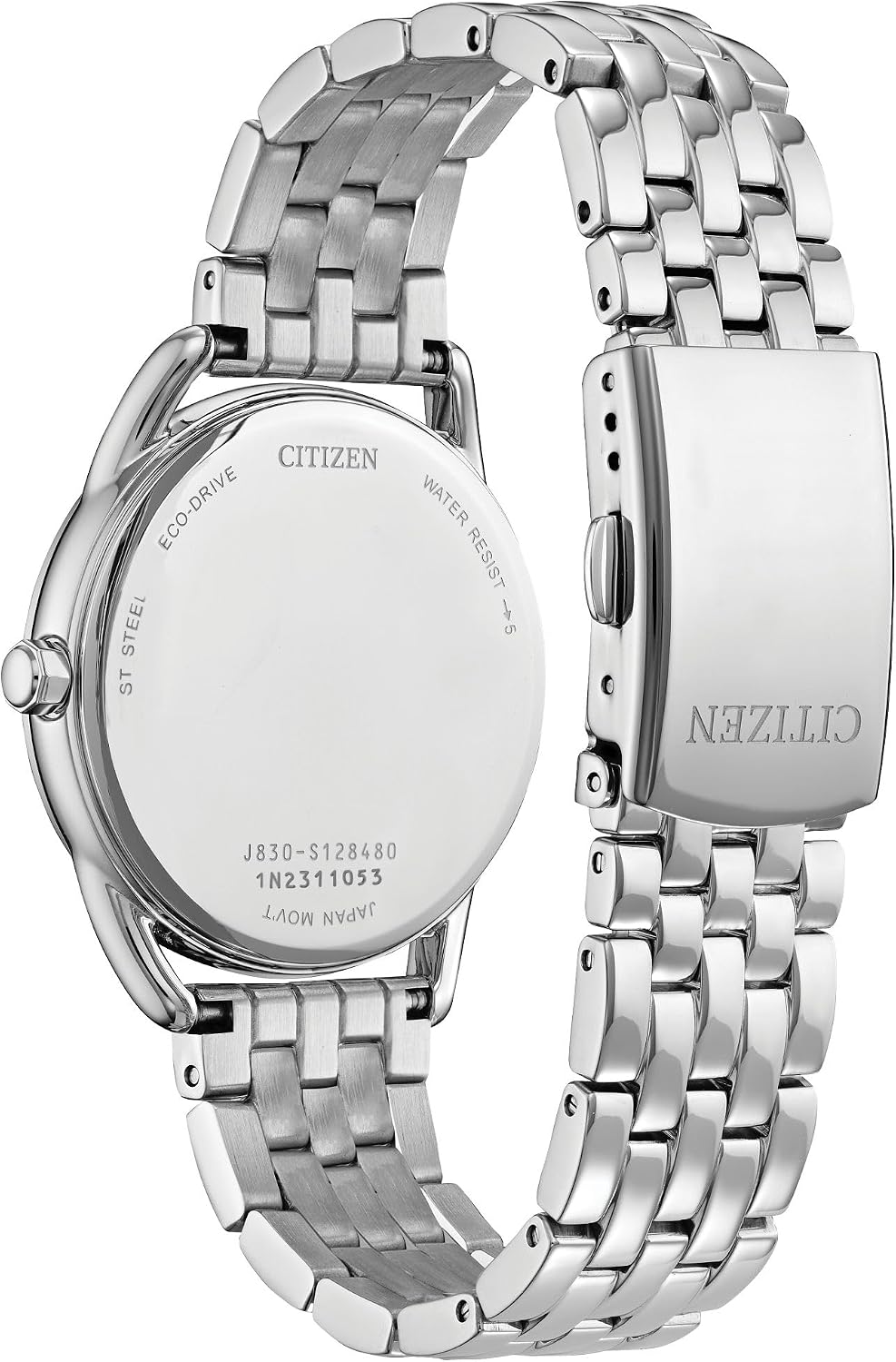 Citizen Reloj clásico Eco-Drive para mujer, acero inoxidable