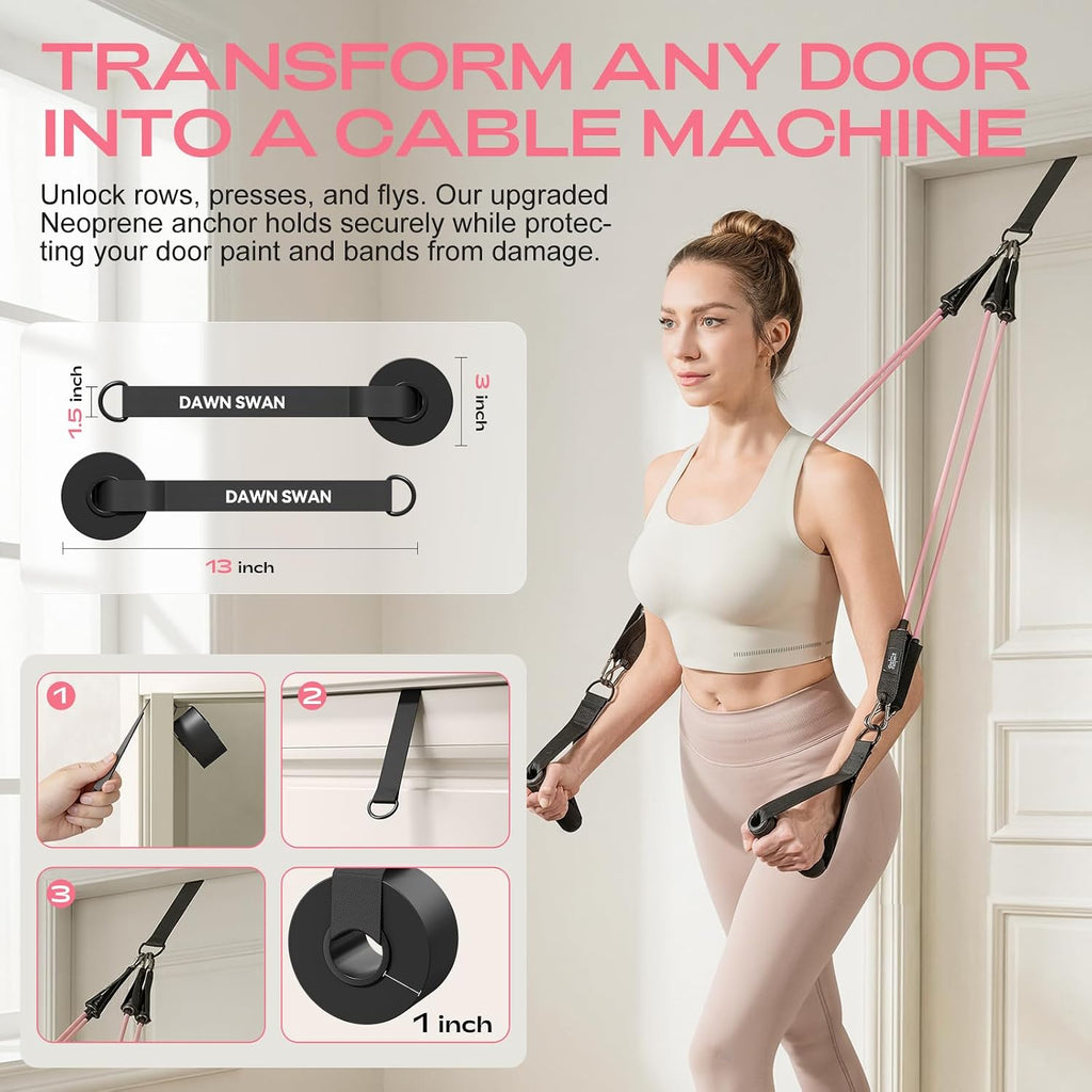 Kit de barra de pilates con bandas de resistencia, equipo de entrenamiento ajustable para gimnasio en casa para mujeres y hombres, equipo de pilates portátil para sentadillas, yoga y
