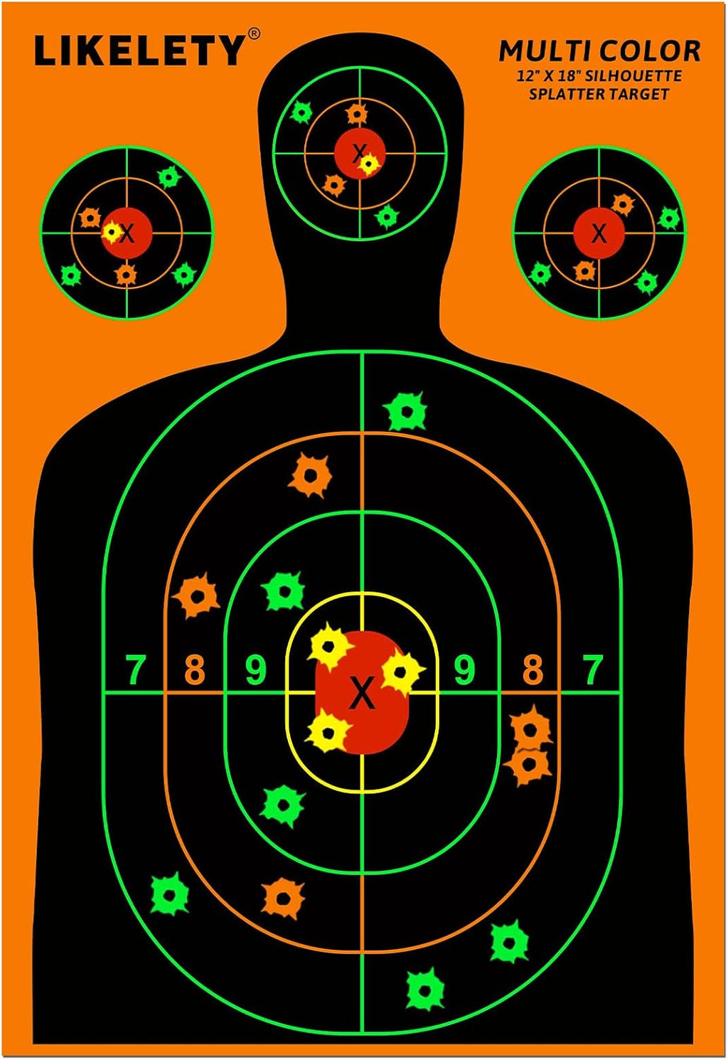 12x18 Inch Splatter Shooting Targets, Multiple Colors Effect, 10/25/50 Pack