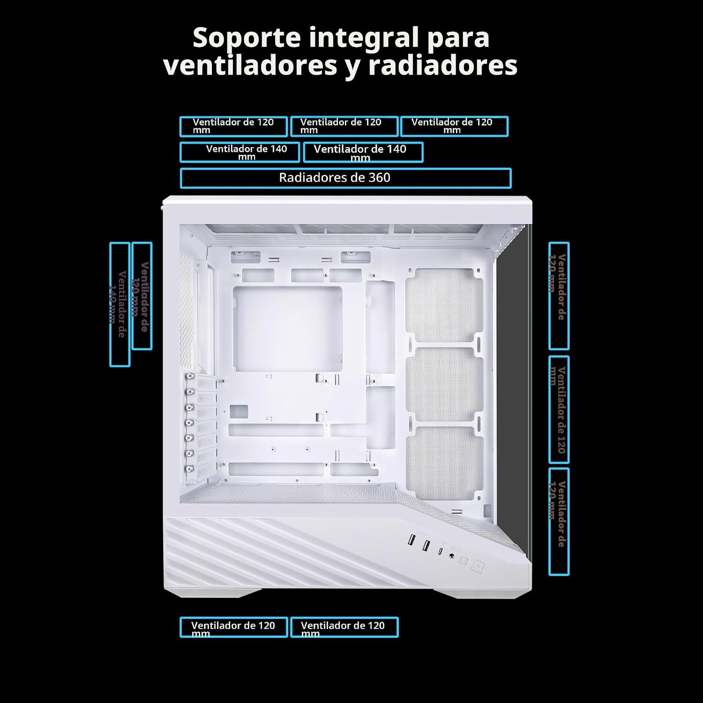 Lian Li V100 ATX - Gabinete para PC semitorre, tira LED RGB, diseño...