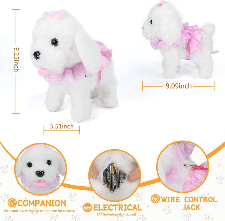 GOBRILLFUN Perro robot a control remoto, juguete electrónico de pel...