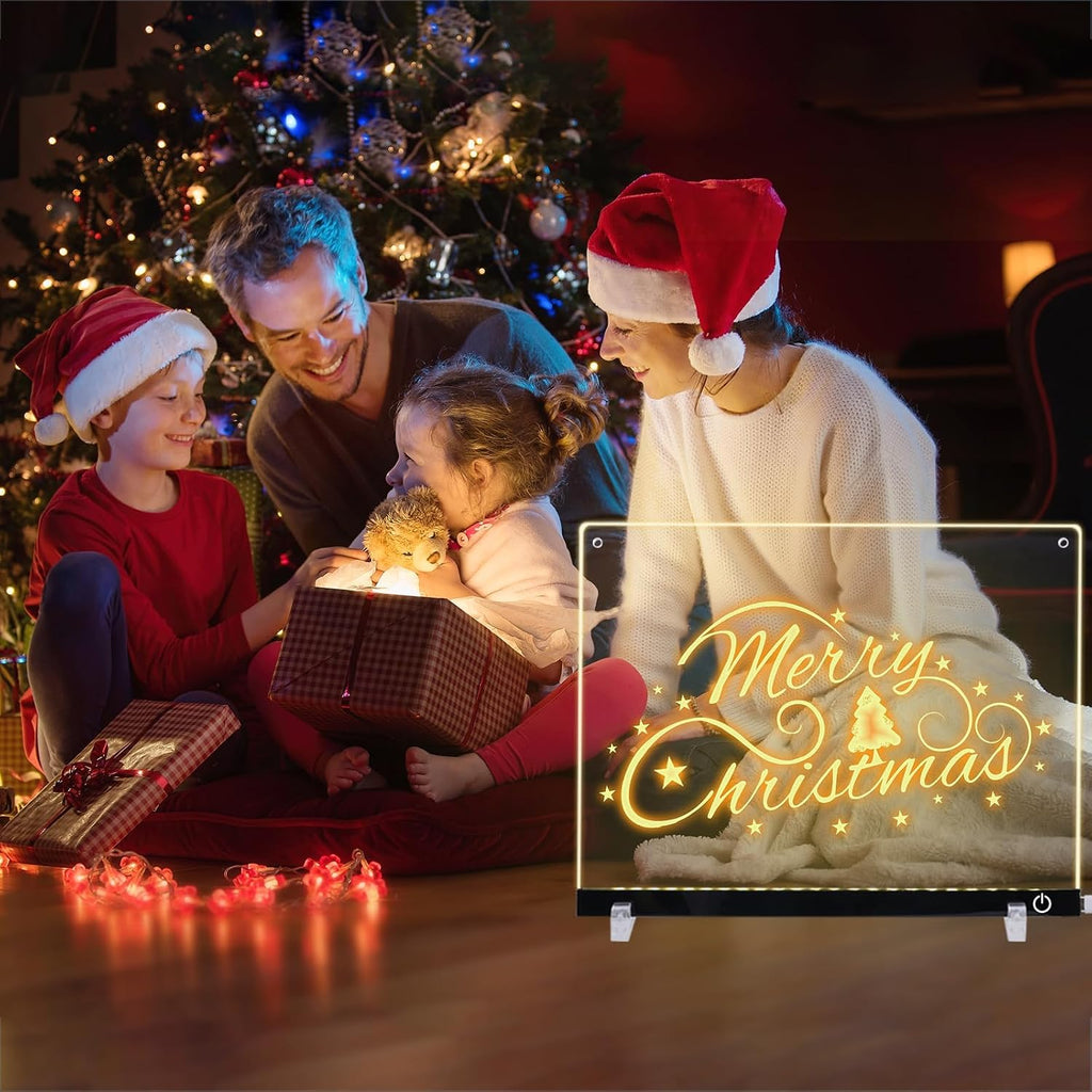 Tablero de dibujo LED acrílico de 14.1 x 10.9 pulgadas con aplicación y control remoto de botón táctil, tablero de notas LED con color, pizarra de borrado en seco con luz LED, nota brillante, ideal