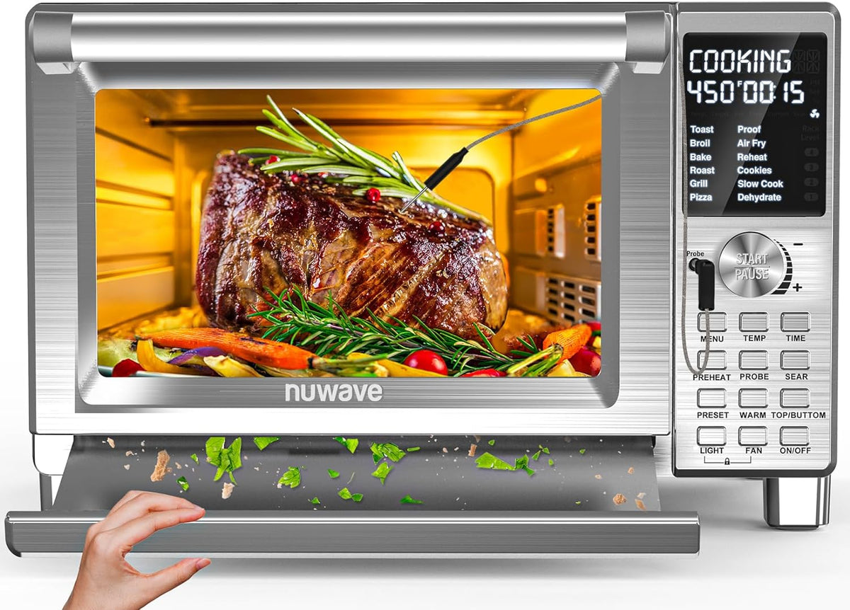 Horno tostador con freidora de aire Nuwave Bravo XL Pro, convección mejorada 100% Super Convection