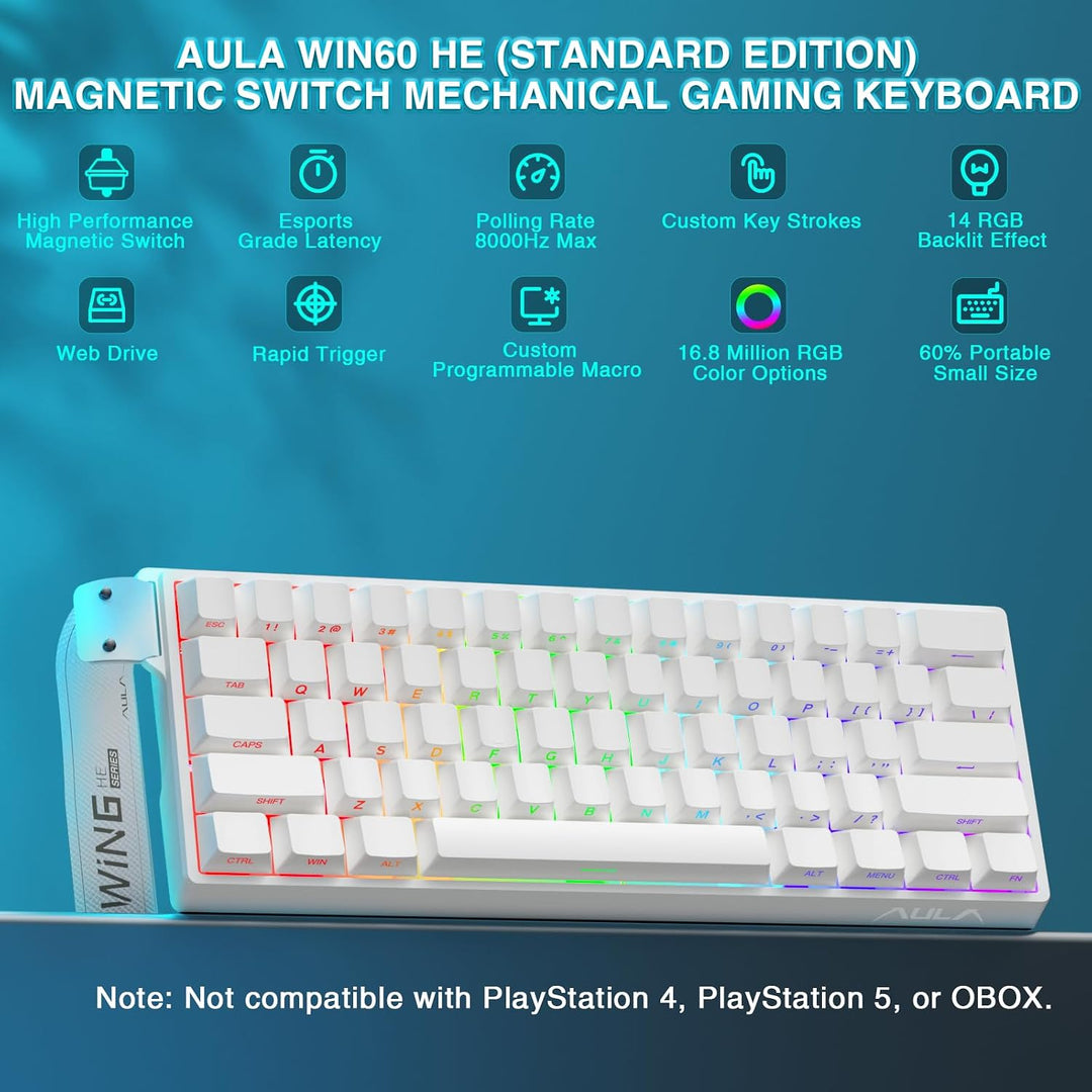 Aula WIN60 HE - 60% Teclado mecánico para juegos con cable, interru...
