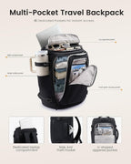 LOVEVOOK Mochila de viaje para mujer y hombre, Negro, Mochilas de viaje
