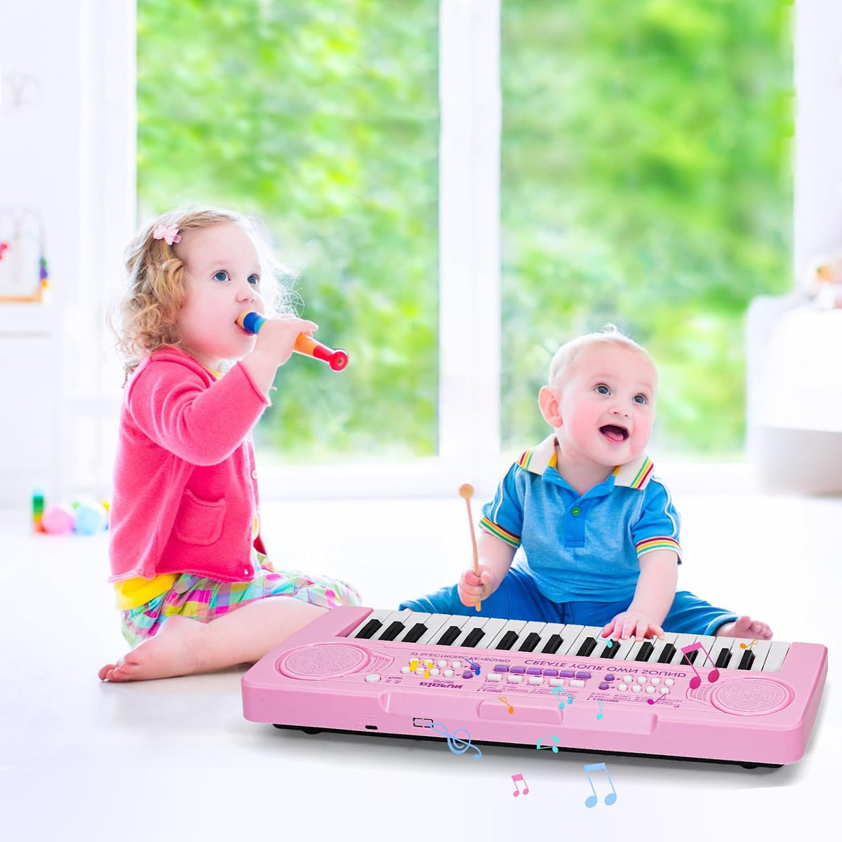 Piano de teclado electrónico de 37 teclas para niños de 3, 4, 5, 6, 7, 8, 9 años