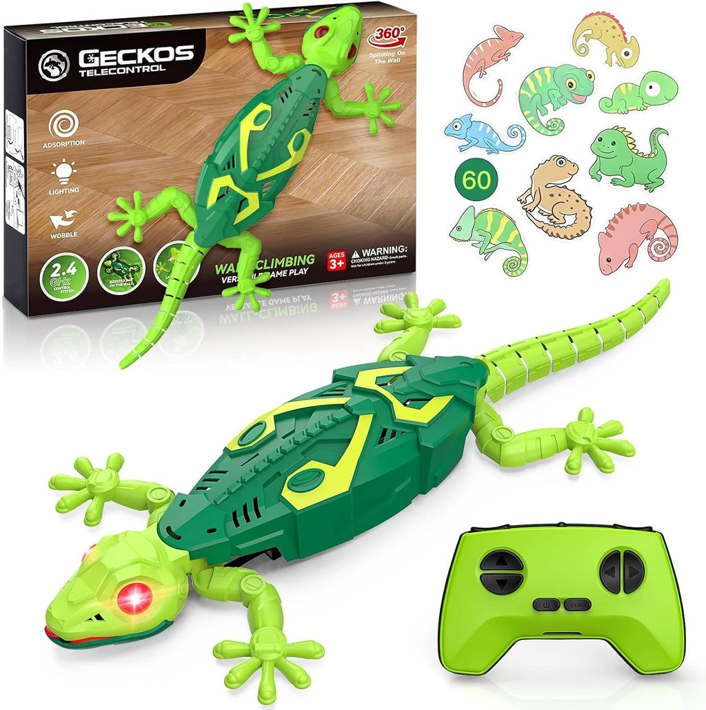 Gecko de escalada de pared a control remoto, lagarto recargable con control