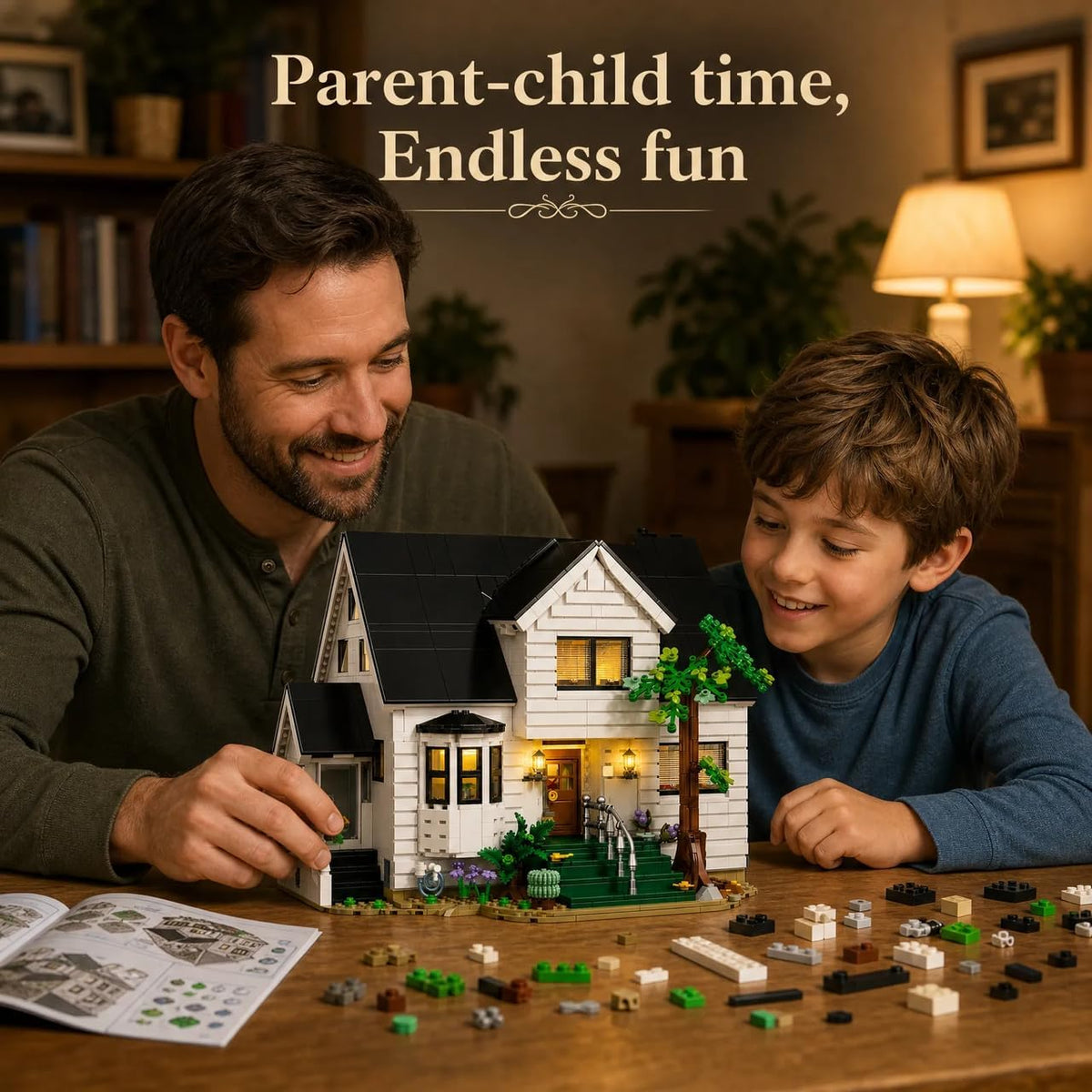 Bella's Home - Juego de bloques de construcción, más de 2539 piezas, modelo de arquitectura moderna de villa con luces, mansión contemporánea inspirada en la película para fanáticos de las películas románticas, para adultos y adolescentes