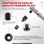 Juego de 1/4 de pulgada de dados magnéticos de impacto, 11 piezas SAE, 7/32"-9/16", 6 puntos, Cr-Mo, eje cuadrado, vasos magnéticos con adaptador, riel