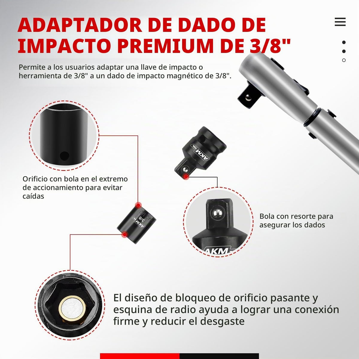 Juego de 1/4 de pulgada de dados magnéticos de impacto, 11 piezas SAE, 7/32"-9/16", 6 puntos, Cr-Mo, eje cuadrado, vasos magnéticos con adaptador, riel