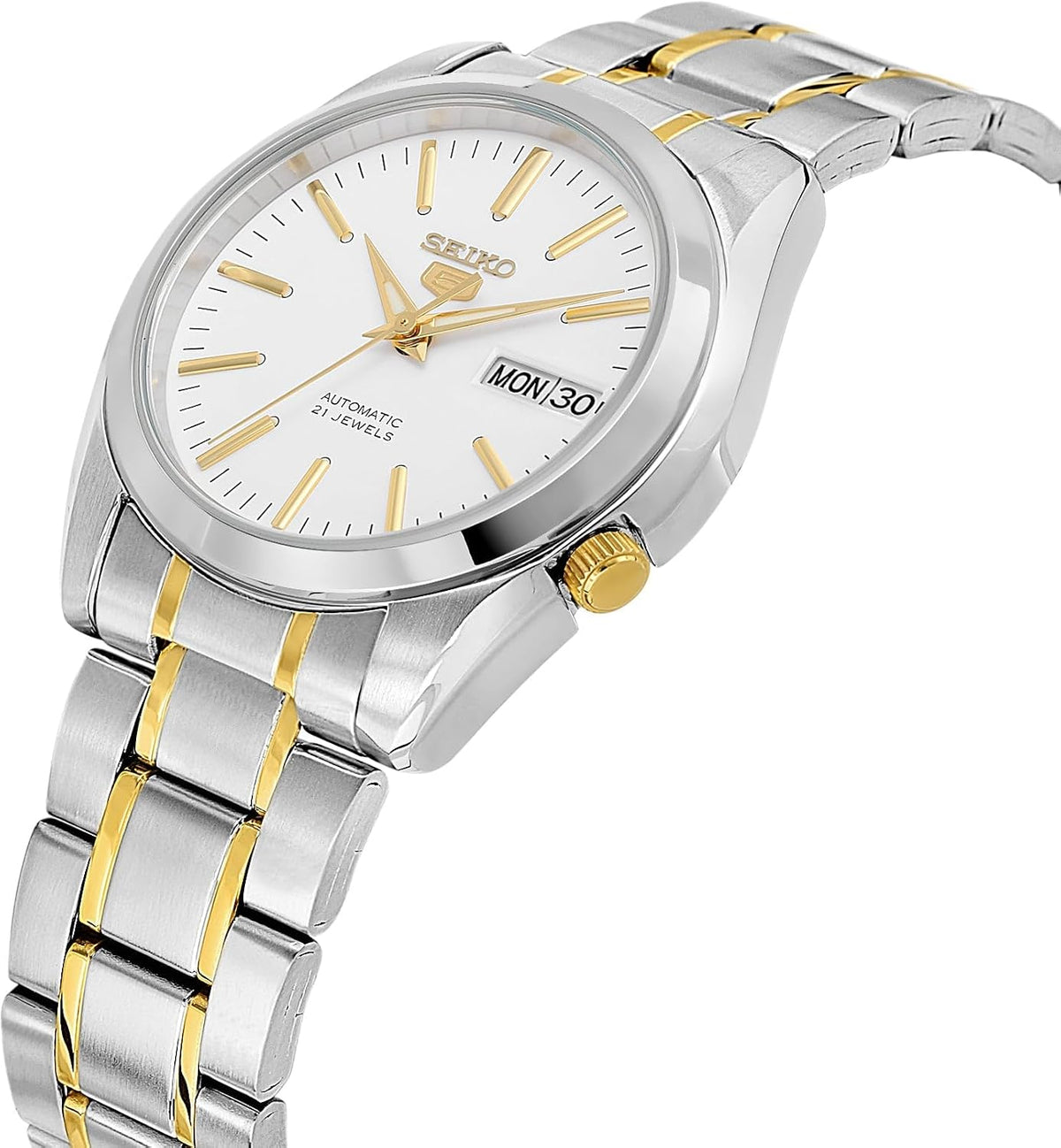Seiko Reloj 5 Plata/Oro SNKL47K1, Plateado/Dorado, Reloj analógico, cuerda automática