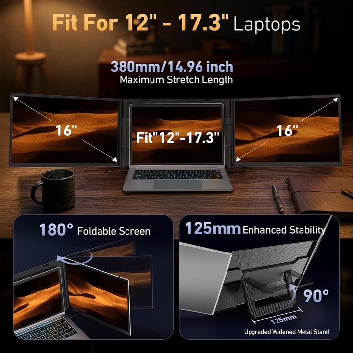 Vixtan Extensor de pantalla triple para computadora portátil de 16,...