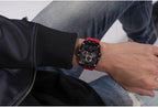 GUESS Serie GW0G para hombre | Reloj de tendencia analógica | Caja de policarbonato | Pulsera de silicona | Resistencia al agua 50M