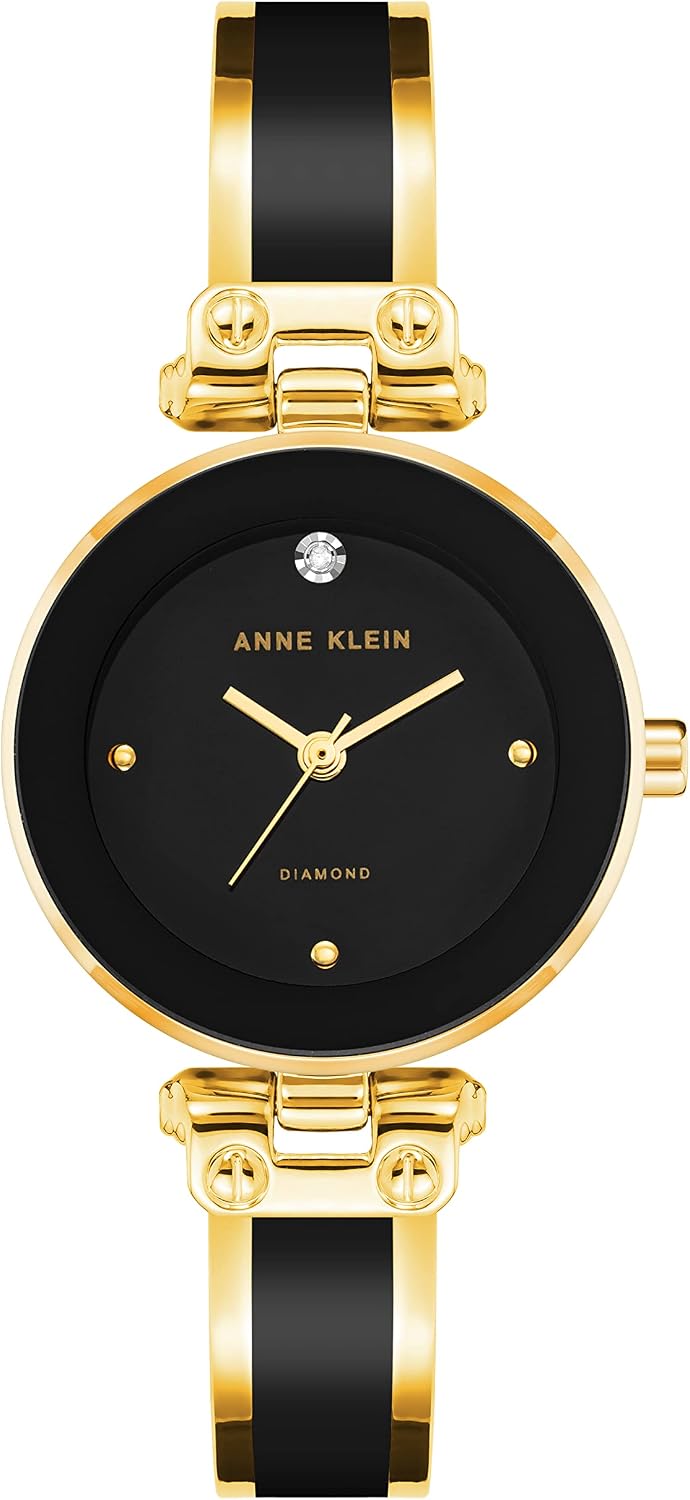 Anne Klein - Reloj de brazalete con esfera de diamante auténtico para mujer