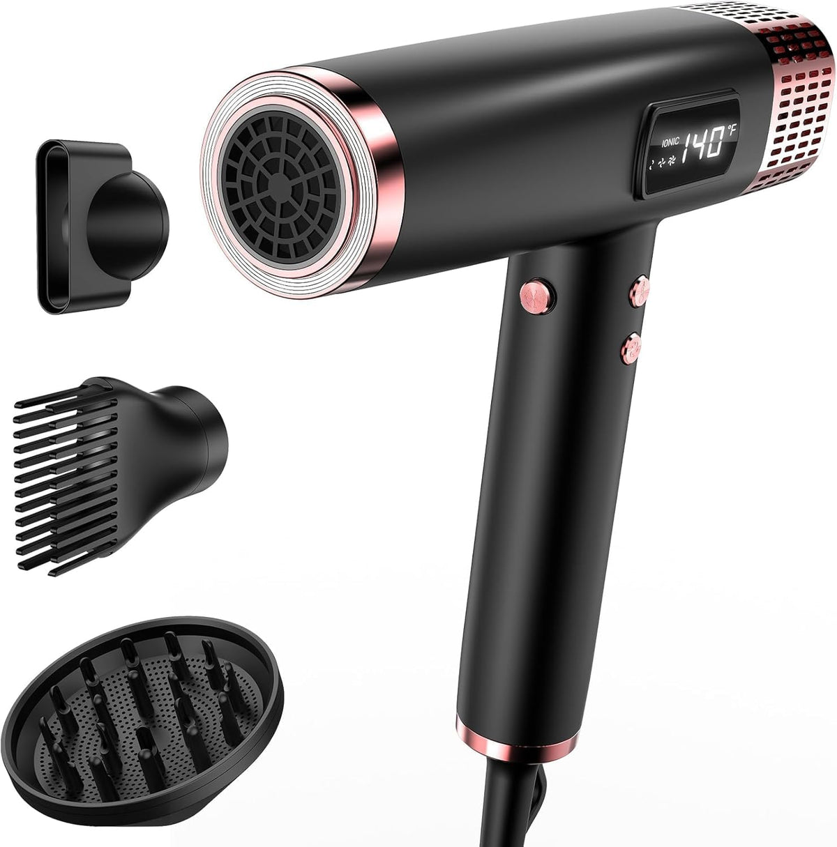 MESCOMB Secador de pelo de viaje con difusor, 1875 W de doble volta...