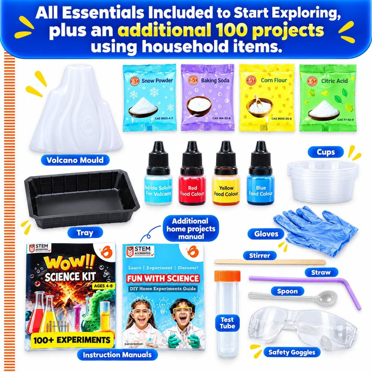 ButterflyEdufields - Mini kit de ingeniería para niñas de 8, 10, 12, 15 años y más de 100 experimentos científicos para niños de 4, 5, 6, 7, 8 años