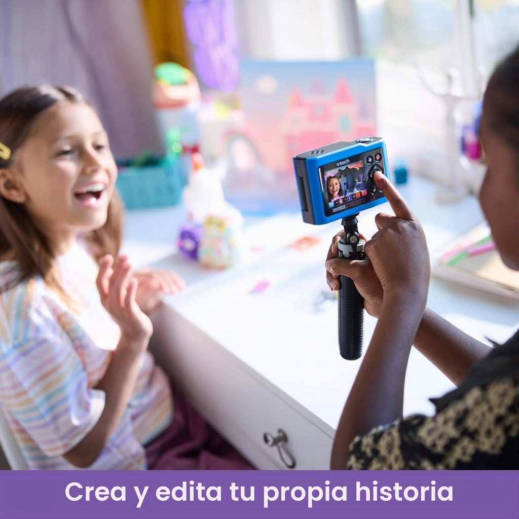 VTech KidiZoom Creator Cam Ultra - Cámara recargable con trípode, azul